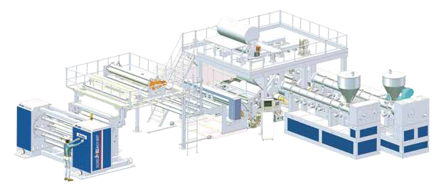 Extrusionslinie für einschichtige oder mehrschichtige Beschichtungs-/Gießfolien