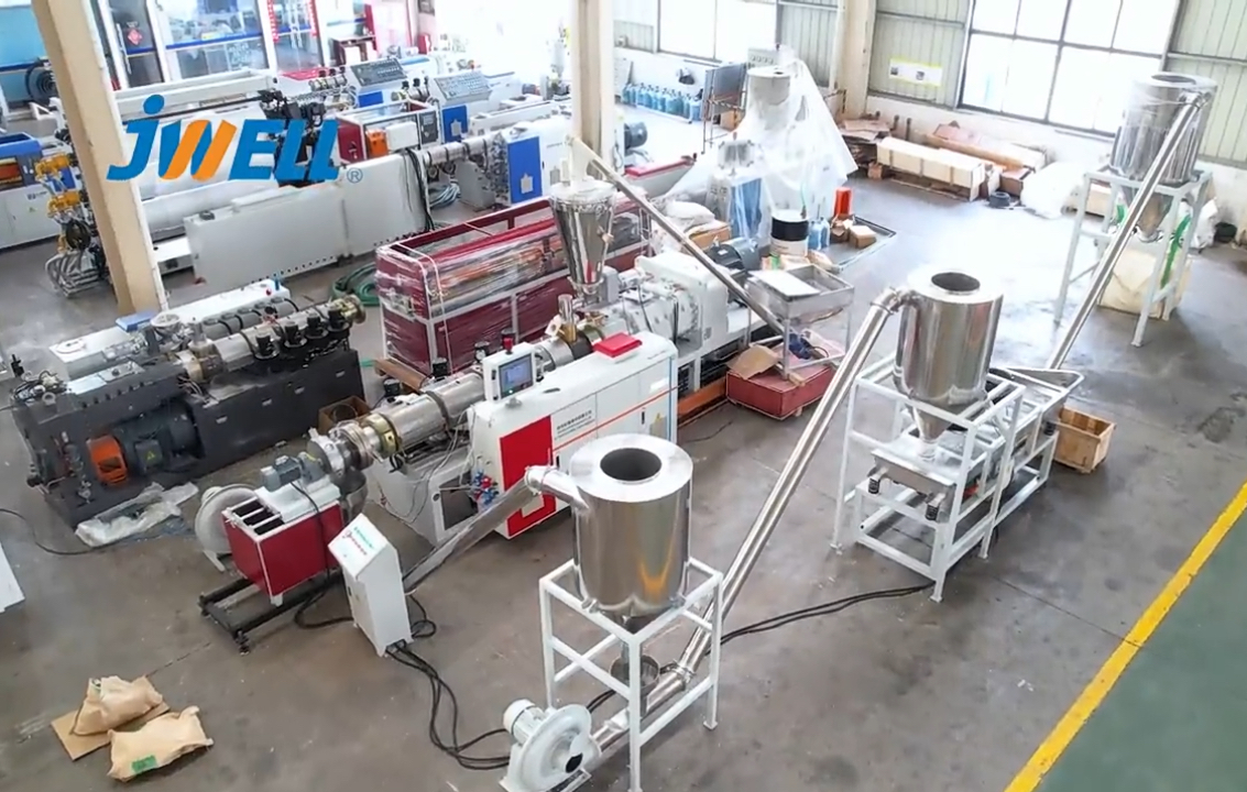 Jwell Extruder Machinery Counter Conical Twin Screw Extruders PVC Pelletizer/Granulator Machine 
